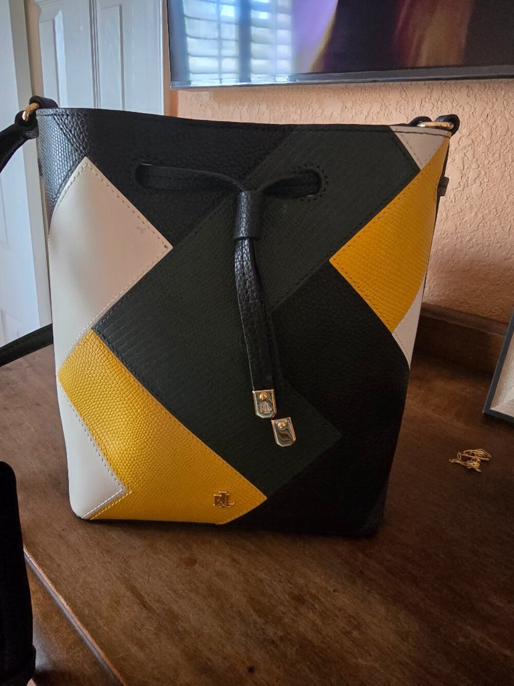 Ralph Lauren Patchwork Bucket Tote